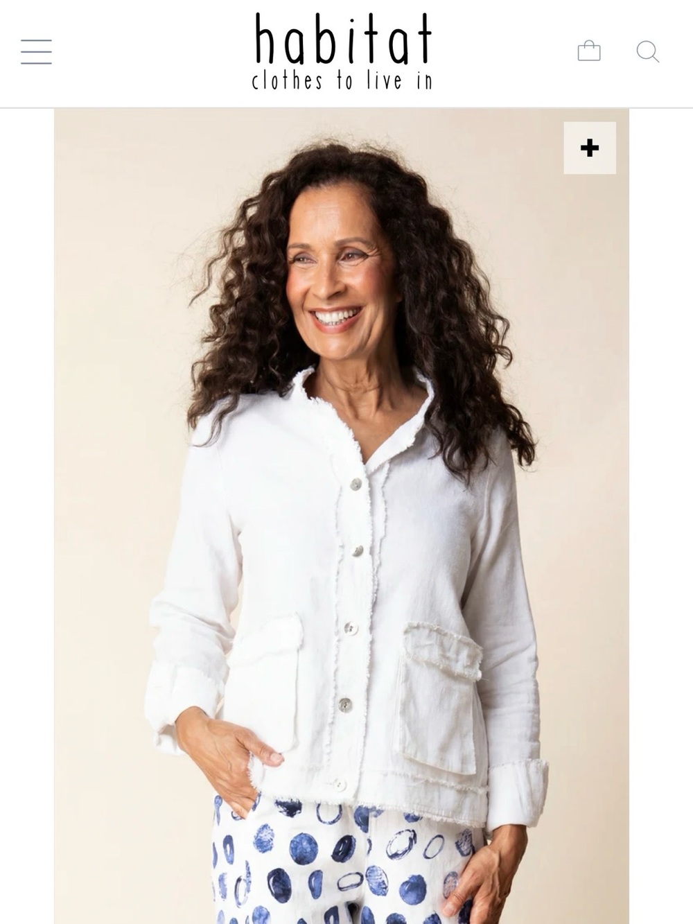 NWT. Habitat Linen Summer Breeze Solid White Jacket (41552). Size XL.